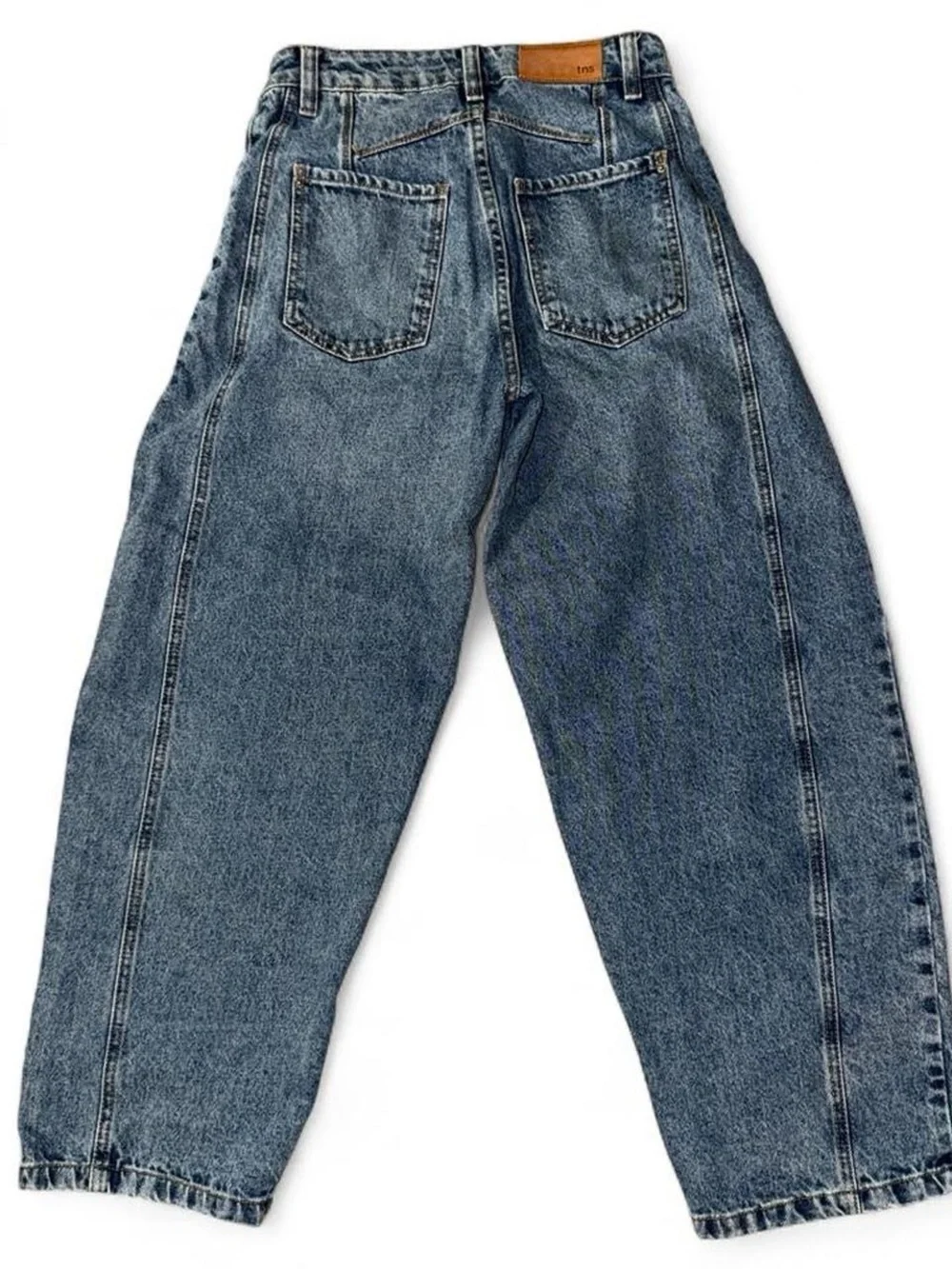 Women's Wide Leg Vintage Wash Jeans - Blue